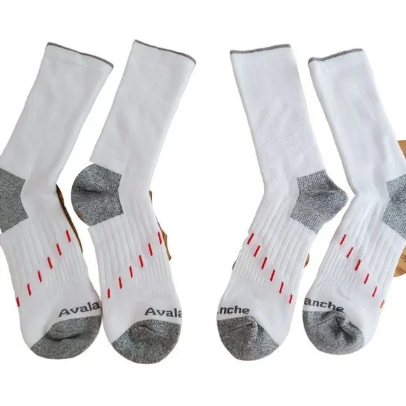 NWOT  2 Pair Avalanche Men's Socks White Grey - Picture 2 of 6